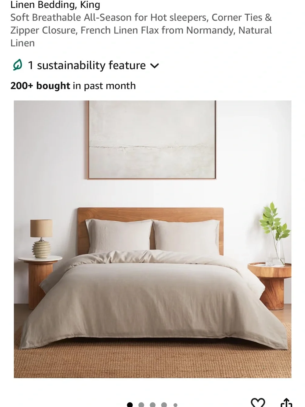 Natural Linen Duvet Cover in Cream — Classic All-Season Bedding